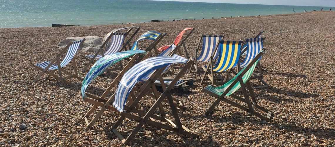 Deckchairs on Worthing Beach